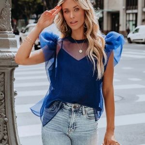 Vici dolls ruffle sleeve top